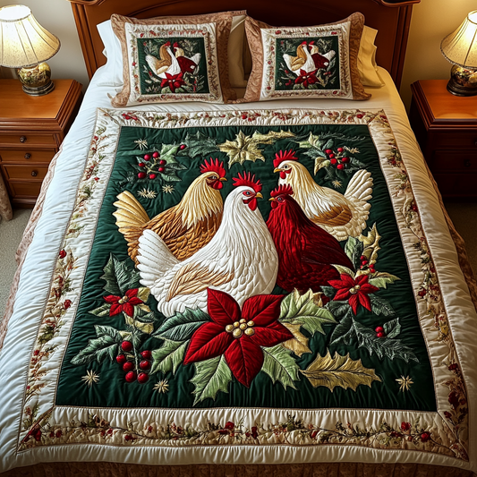 Evergreen Gathering 3-Piece Quilted Bedding Set NCU0NT2093