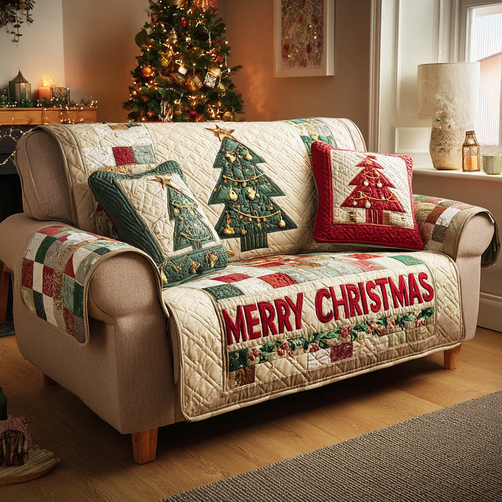 Evergreen Glow Quilted Sofa Cover NCU0NTD924