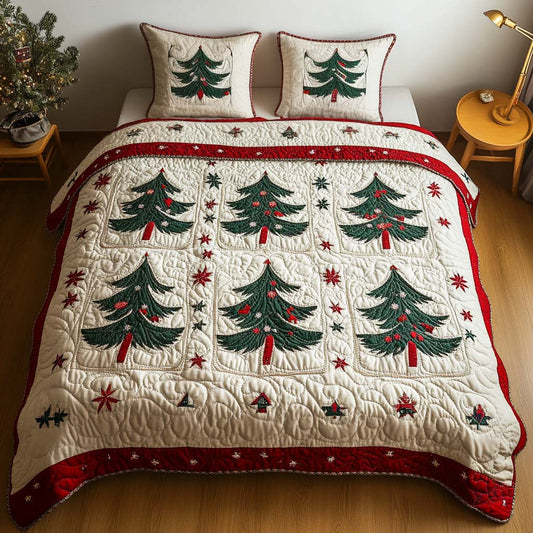 Evergreen Harmony 3-Piece Quilted Bedding Set NCU0NT1730