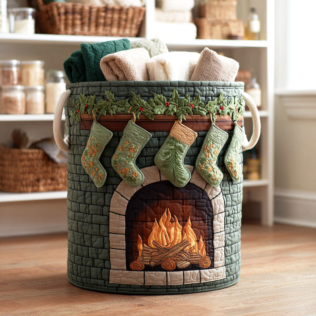 Evergreen Hearth Quilted Laundry Basket NCU0NTV778
