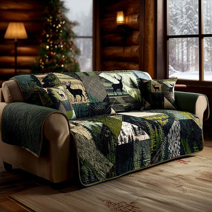 Evergreen Lodge Deer Quilted Sofa Cover NCU0LDH282