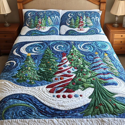 Evergreen Magic 3-Piece Quilted Bedding Set NCU0PT2148