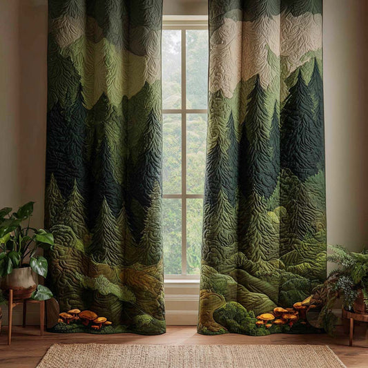 Evergreen Ombre Quilted Curtains NCU0NXD1292