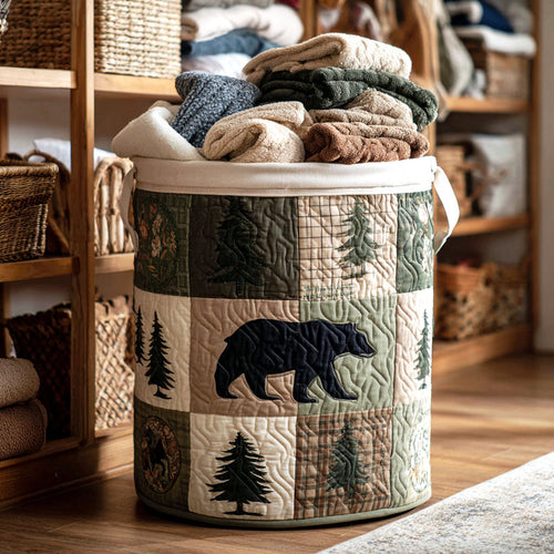Evergreen Path Quilted Laundry Basket NCU0NTV398
