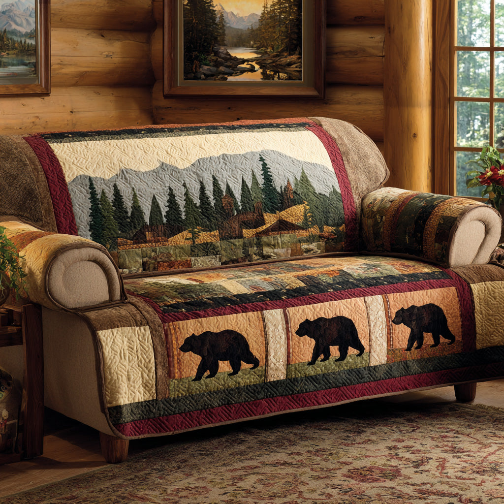 Evergreen Path Quilted Sofa Cover NCU0LDH617