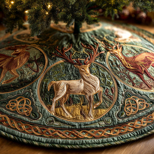 Evergreen Realm Christmas Quilted Tree Skirt NCU0NTV737