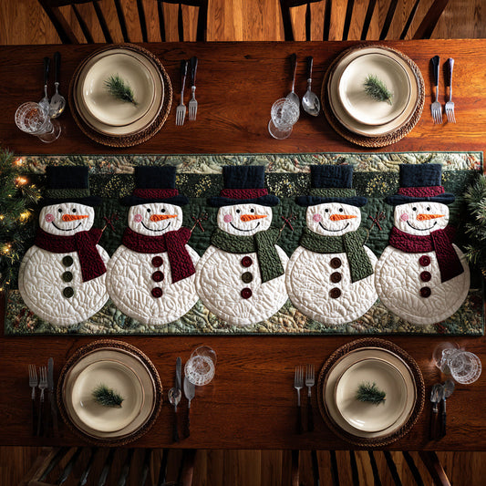 Evergreen Snowman Quilted Table Runner NCU0HNH622