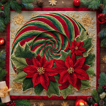 Evergreen Spiral Glow Quilted Table Topper NCU0NXD231