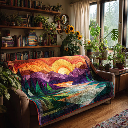 Evergreen Sunrise Quilted Blanket NCU0PVL806