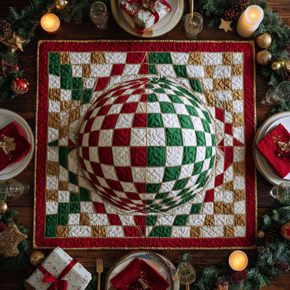 Evergreen Twist Quilted Table Topper NCU0NXD244