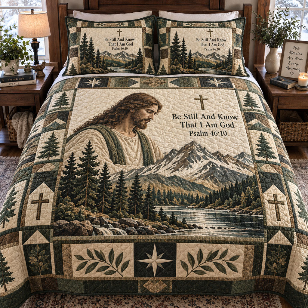 Everlasting Faith 3-Piece Quilted Bedding Set NCU0PTT3492