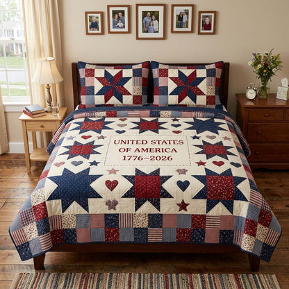 Everlasting Union 1776 3-Piece Quilted Bedding Set NCU0HNH1066