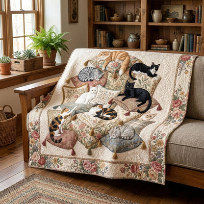 Every Cat Has a Story Quilted Blanket NCU0PTT3187