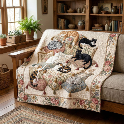 Every Cat Has a Story Quilted Blanket NCU0PTT3187