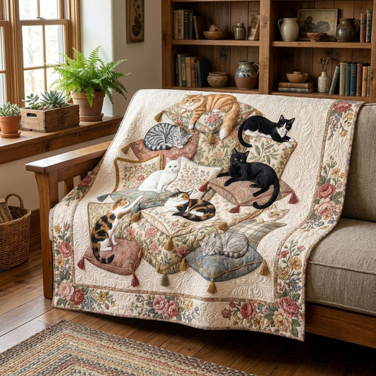 Every Cat Has a Story Quilted Blanket NCU0PTT3187
