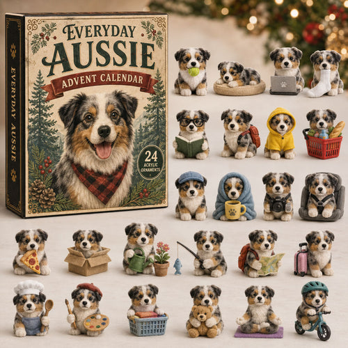 CHRISMAST KICKOFF 40% OFF - Everyday Aussie Dog Advent Calendar 2026 - 24-Day Festive Countdown, Acrylic Charms Blind Box - Gift For Dog Lovers AC0TM104