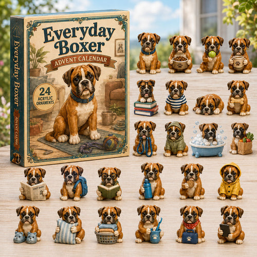 CHRISMAST KICKOFF 40% OFF - Everyday Boxer Advent Calendar 2026 - 24-Day Festive Countdown, Acrylic Charms Blind Box - Gift For Boxer Lovers AC0NT179