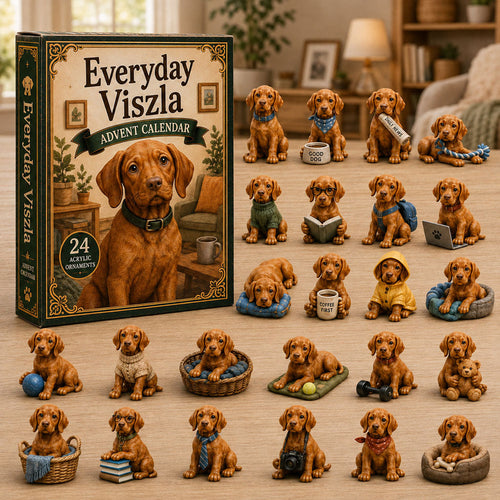 CHRISMAST KICKOFF 40% OFF - Everyday Vizsla Advent Calendar 2026 - 24-Day Festive Countdown, Acrylic Charms Blind Box - Gift For Vizsla Lovers AC0NT174