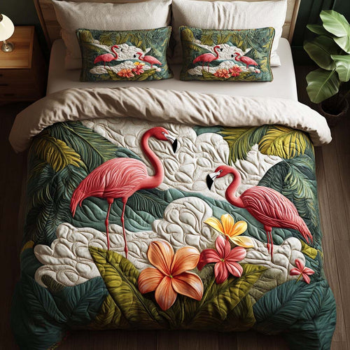 Exotic Haven 3-Piece Quilted Bedding Set NCU0NNT1806