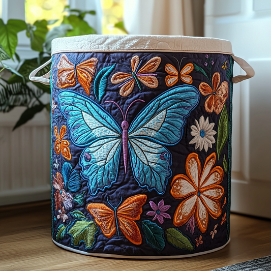 Faded Butterfly Quilted Laundry Basket NCU0DDK1330