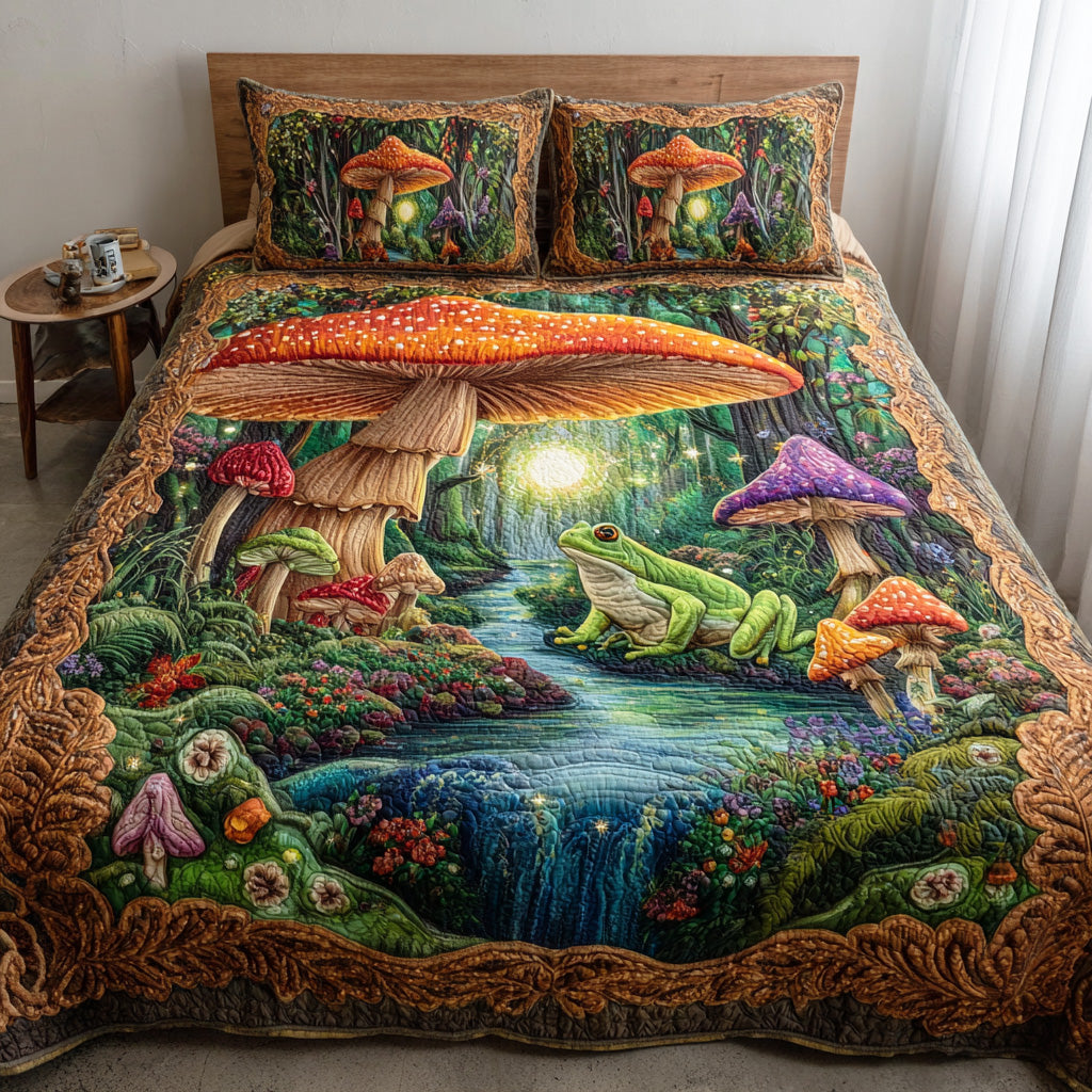 Fairycap Wonderland 3-Piece Quilted Bedding Set NCU0NTD1120