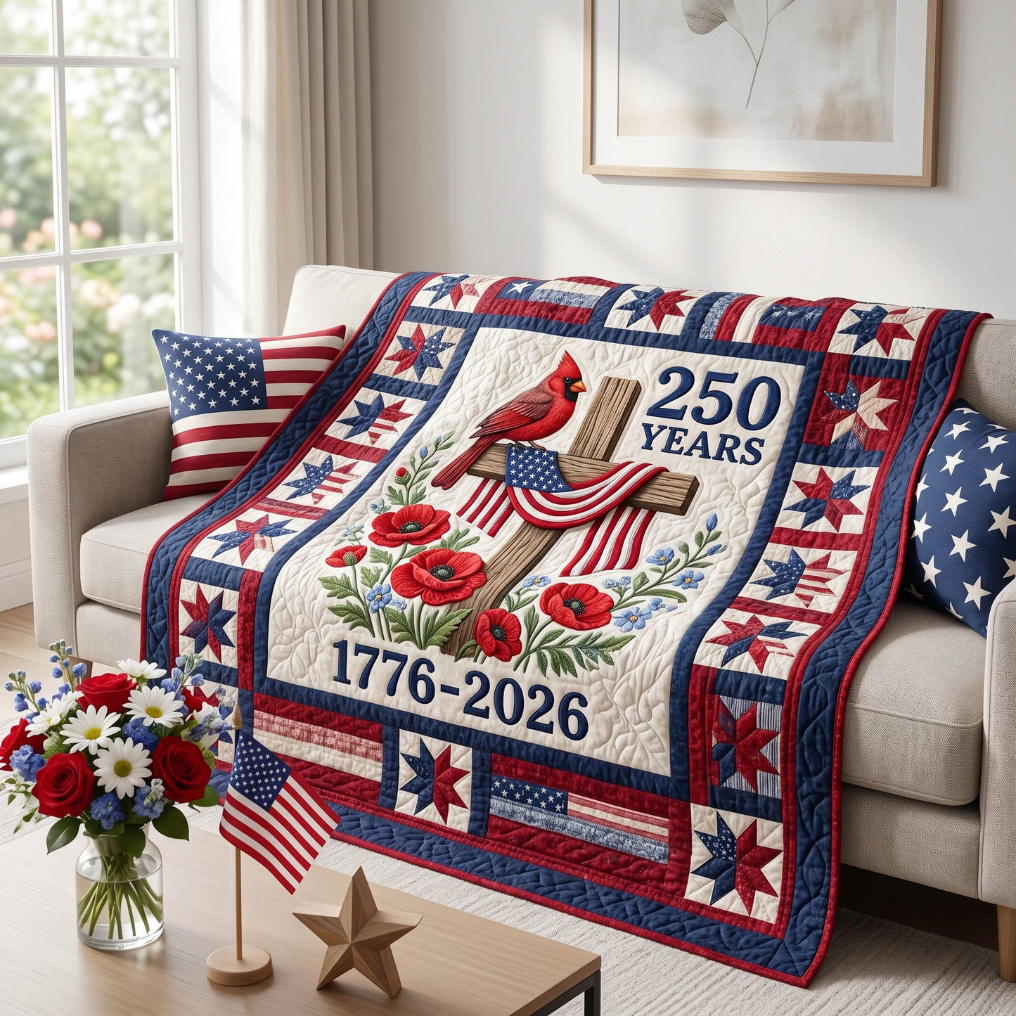 Faith Freedom Quilted Blanket NCU0NTD1884