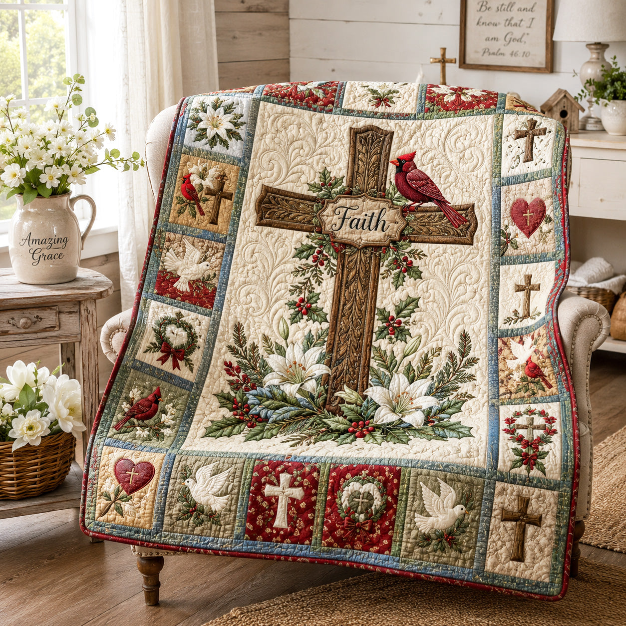 Faith Garden Quilted Blanket NCU0NTV1154