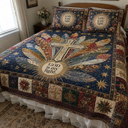 Faith In Bloom 3-Piece Quilted Bedding Set NCU0PTT3377