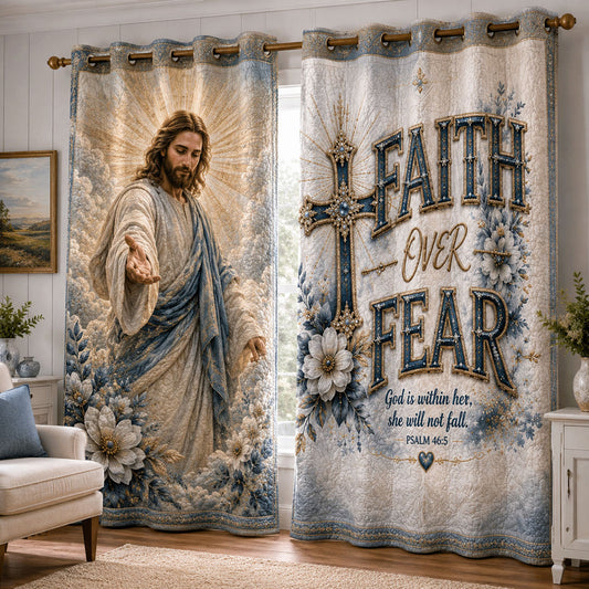 Faith Over Fear Quilted Curtains NCU0PTT3358