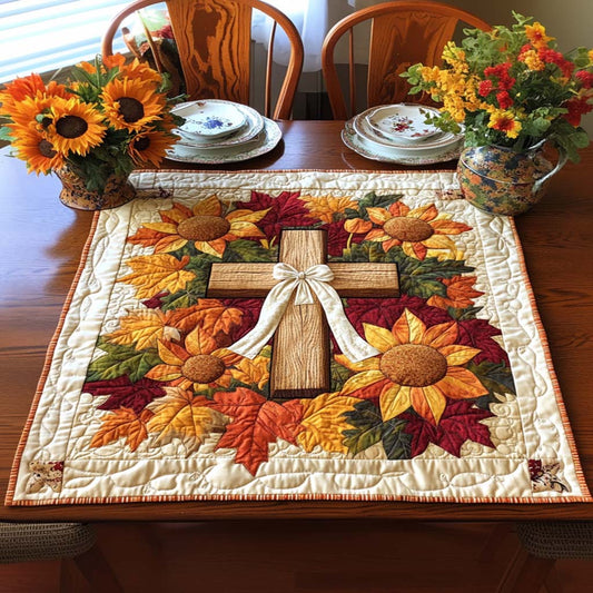 Faith and Foliage Quilted Table Topper NCU0NNT1443