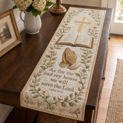 Faith and Scripture Quilted Table Runner NCU0DV2298