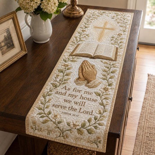 Faith and Scripture Quilted Table Runner NCU0DV2298