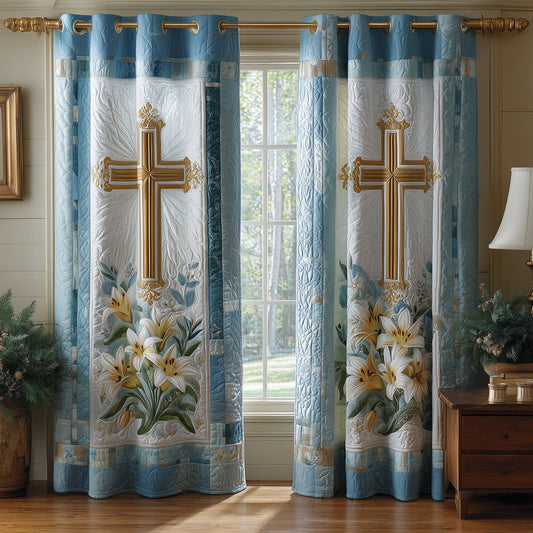 Faith in Full Bloom Quilted Curtains NCU0TH3750