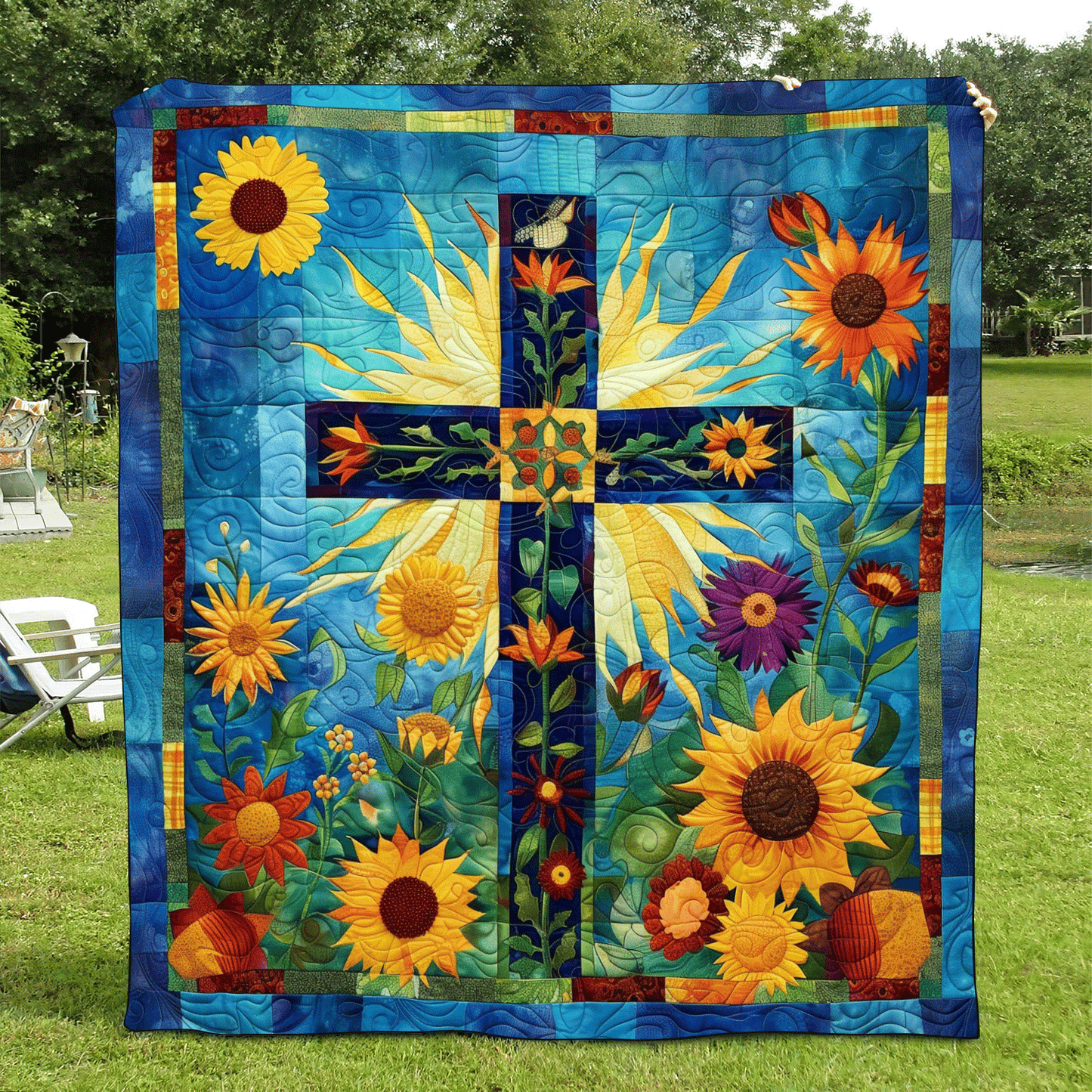 Faithful Blooms Quilted Blanket NCU0TH992