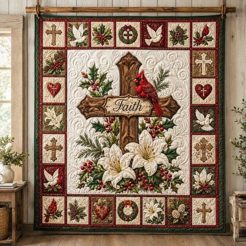 Faithful Cardinal Quilted Blanket NCU0NTV1148