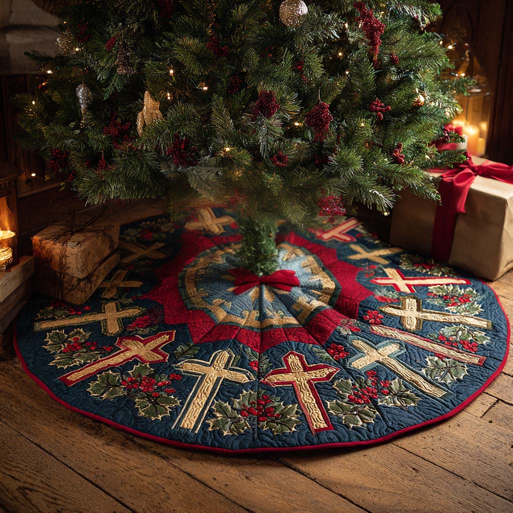 Faithful Christmas Christmas Quilted Tree Skirt NCU0NNT2488