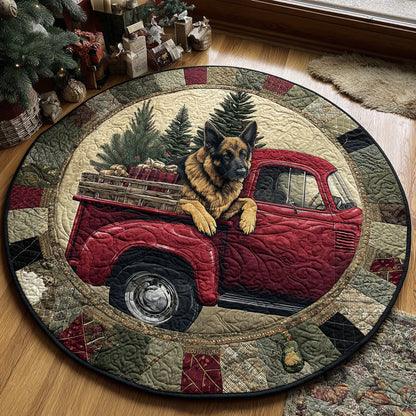 Faithful German Shepherd Spirit Quilted Round Mat NCU0DV1106