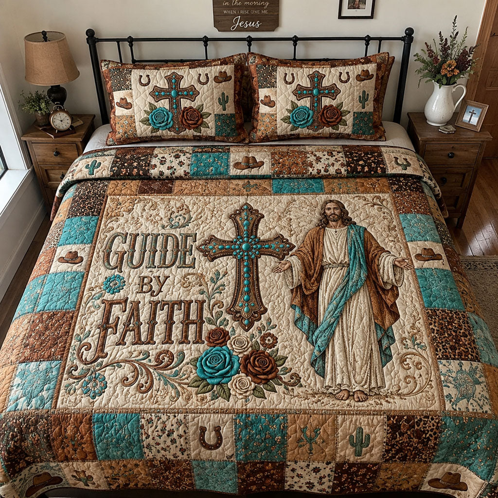 Faithful Heart 3-Piece Quilted Bedding Set NCU0PTT3379
