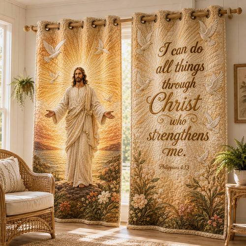 Faithful Heart Quilted Curtains NCU0NTD2098