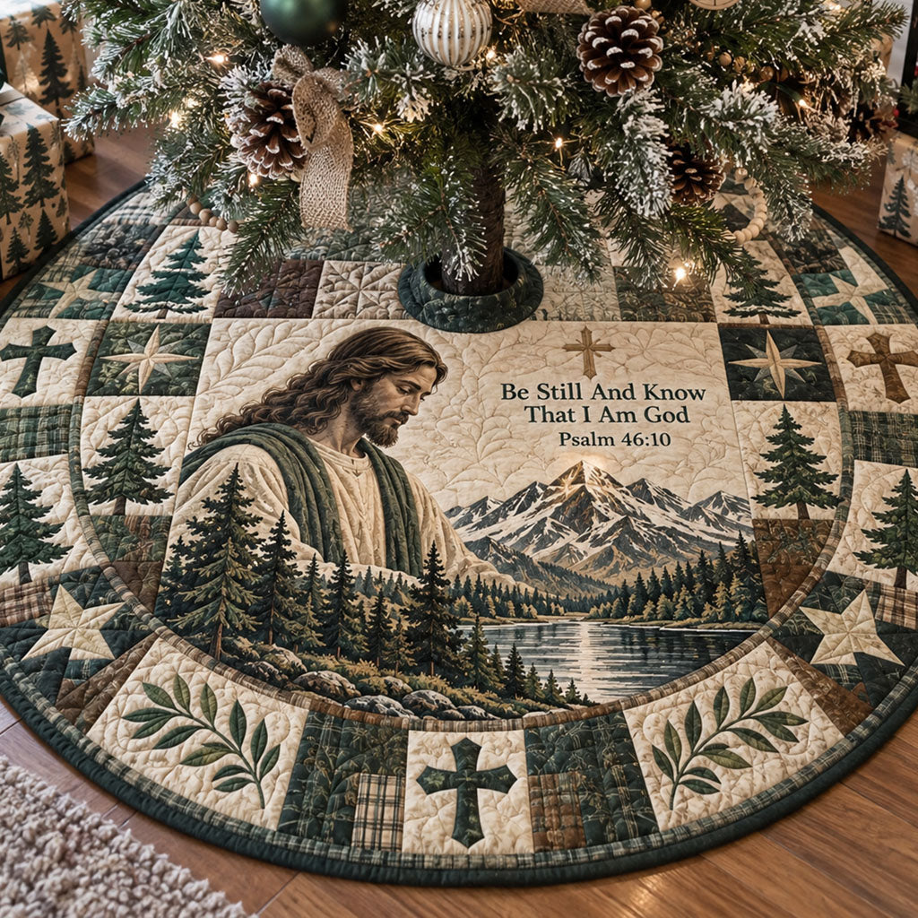 Faithful Promise Christmas Quilted Tree Skirt NCU0PTT3510