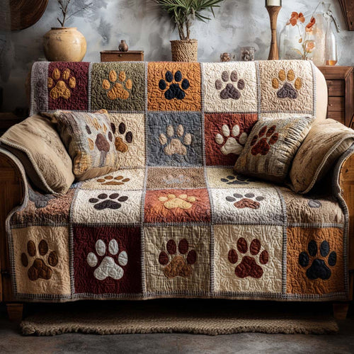 Faithful Squares Quilted Sofa Cover NCU0NXD1310
