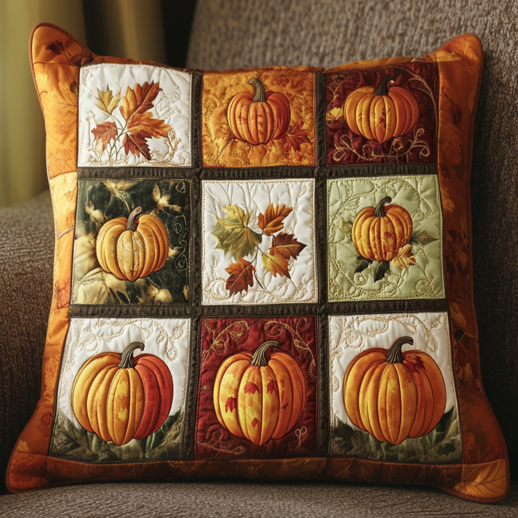 Fall Harvest Parade Quilted Pillow Case NCU0NNT1030