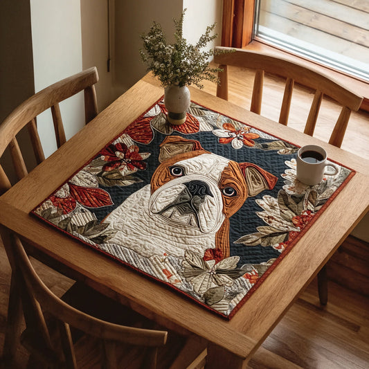 Fall Bulldog Quilted Table Topper NCU0HNH052