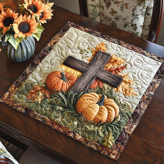 Fall Cross Glow Quilted Table Topper NCU0NNT1444