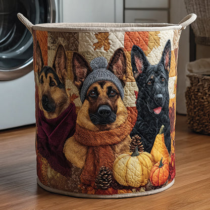 Fall German Shepherds Quilted Laundry Basket NCU0HNH061