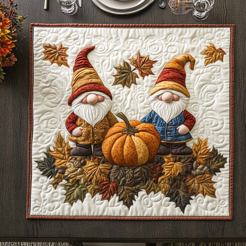 Fall Gnome Charm Quilted Table Topper NCU0NNT1255