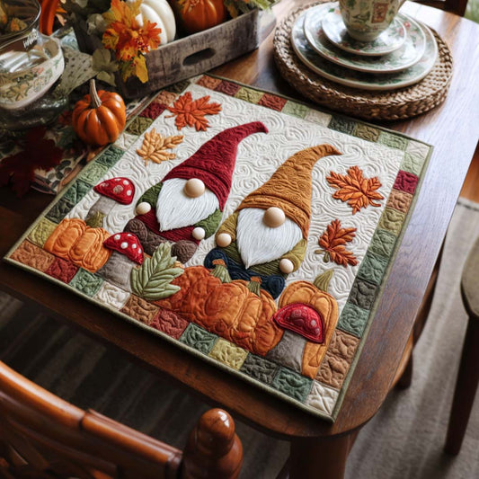 Fall Gnome Magic Quilted Table Topper NCU0NNT1257