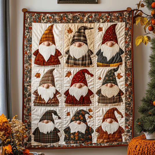 Fall Gnomes Quilted Blanket NCU0TH1872