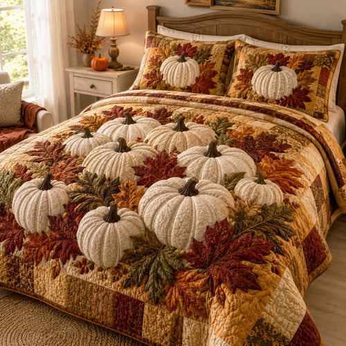 Fall Harvest 3-Piece Quilted Bedding Set NCU0NTD2071