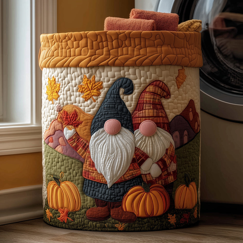 Fall Harvest Gnome Quilted Laundry Basket NCU0TH3022